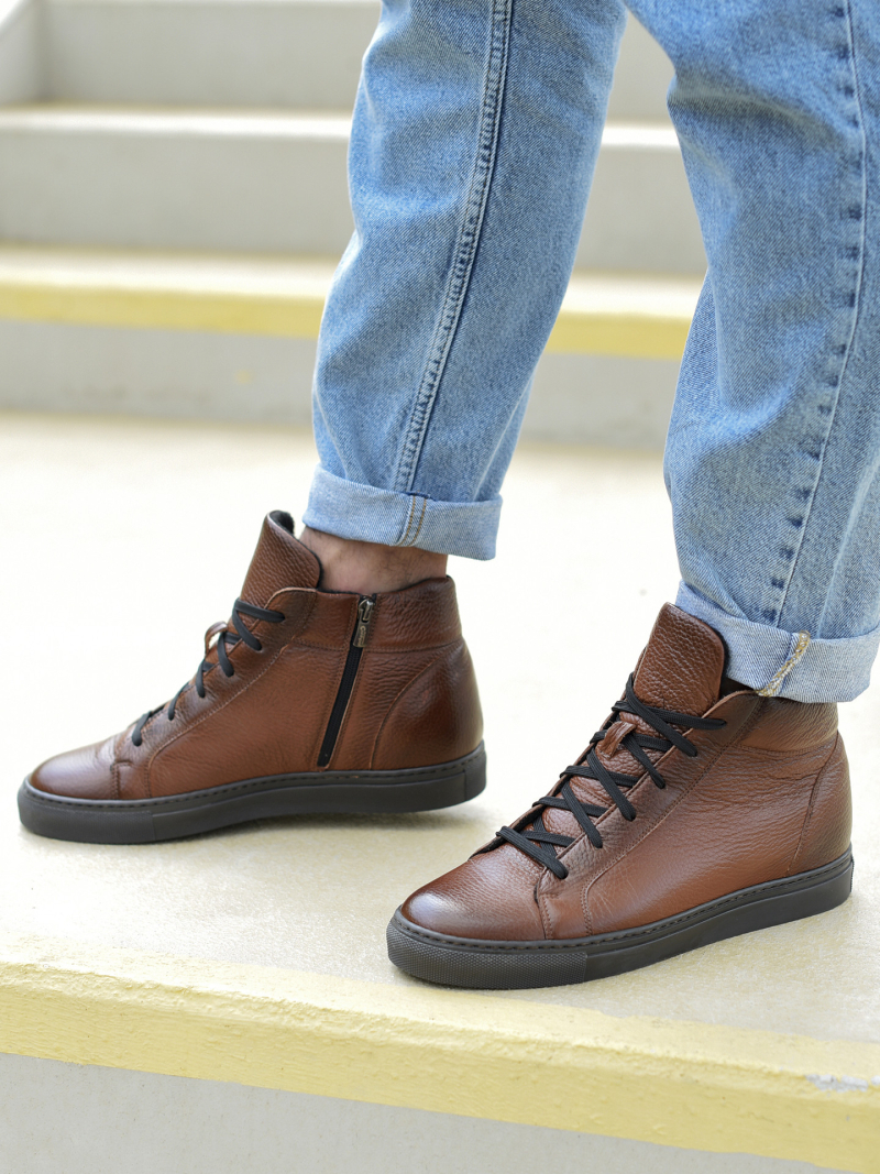 Brown elevator shoes Xavier +6 cm, Conhpol Dynamic - Polish production, Boots, SH2598-01, Konopka Shoes