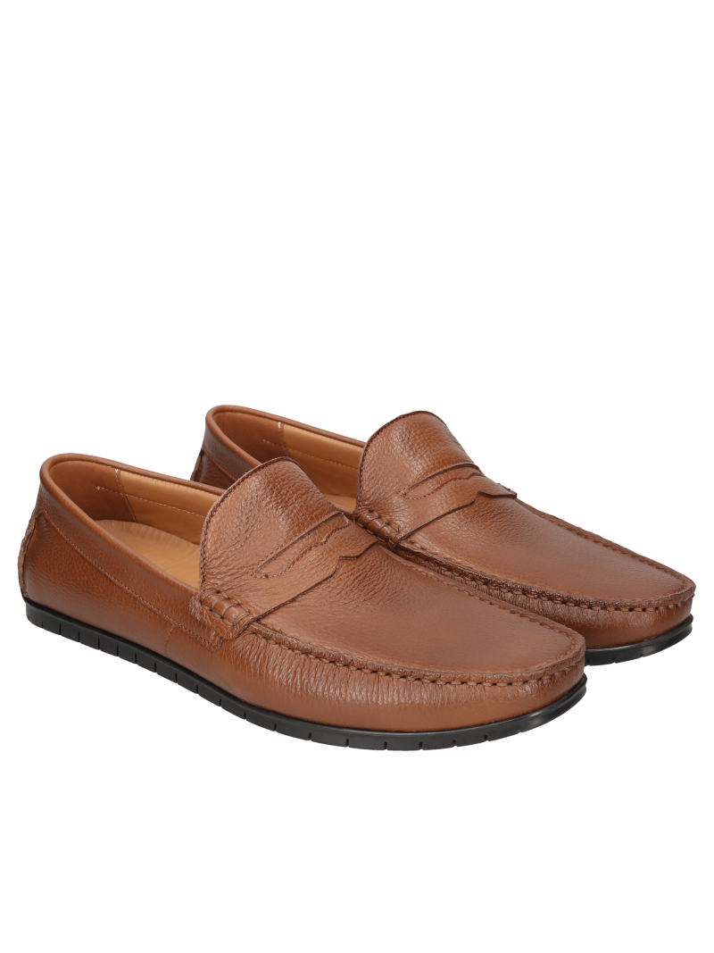 Brown moccasins Federico, Conhpol Dynamic - Polish production, SD2663-01, Loafers and moccasins, Konopka Shoes