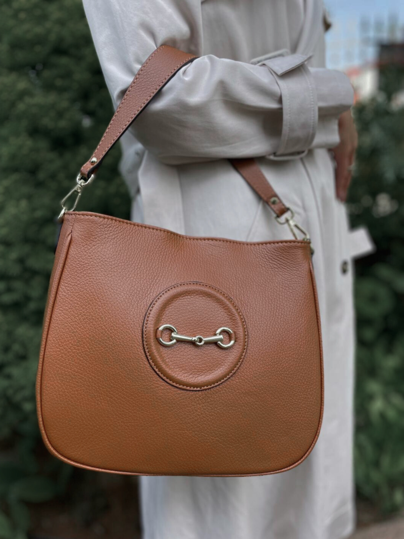 Brown women's leather handbag large elegant fashionable for work Konopka Shoes