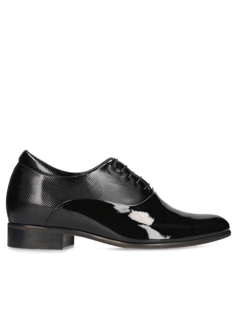 Czarne oxfordy podwyższające Dustin + 7 cm, Conhpol, Konopka Shoes