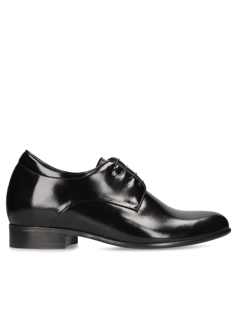 Czarne derby podwyższające Wolter +7 cm, Conhpol, Konopka Shoes