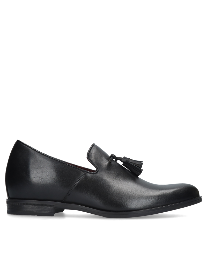 Czarne loafersy podwyższające Luis +7 cm, Conhpol, Konopka Shoes