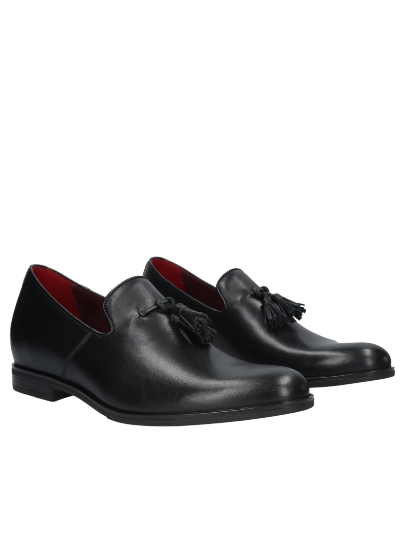Czarne loafersy podwyższające Luis +7 cm, Conhpol, Konopka Shoes