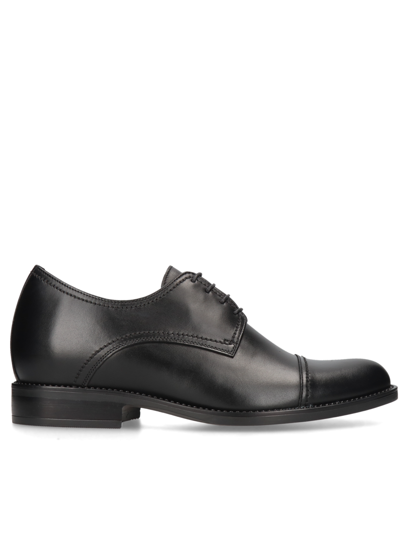 Czarne derby podwyższające Bruce +7 cm, Conhpol, Konopka Shoes