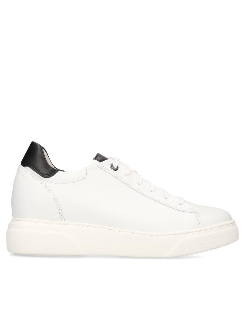 Białe sneakersy podwyższające Cyrus +7 cm, Conhpol Dynamic, Konopka Shoes