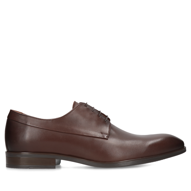 Męskie buty brązowe, eleganckie derby, skórzane buty do ślubu, Conhpol, Konopka Shoes