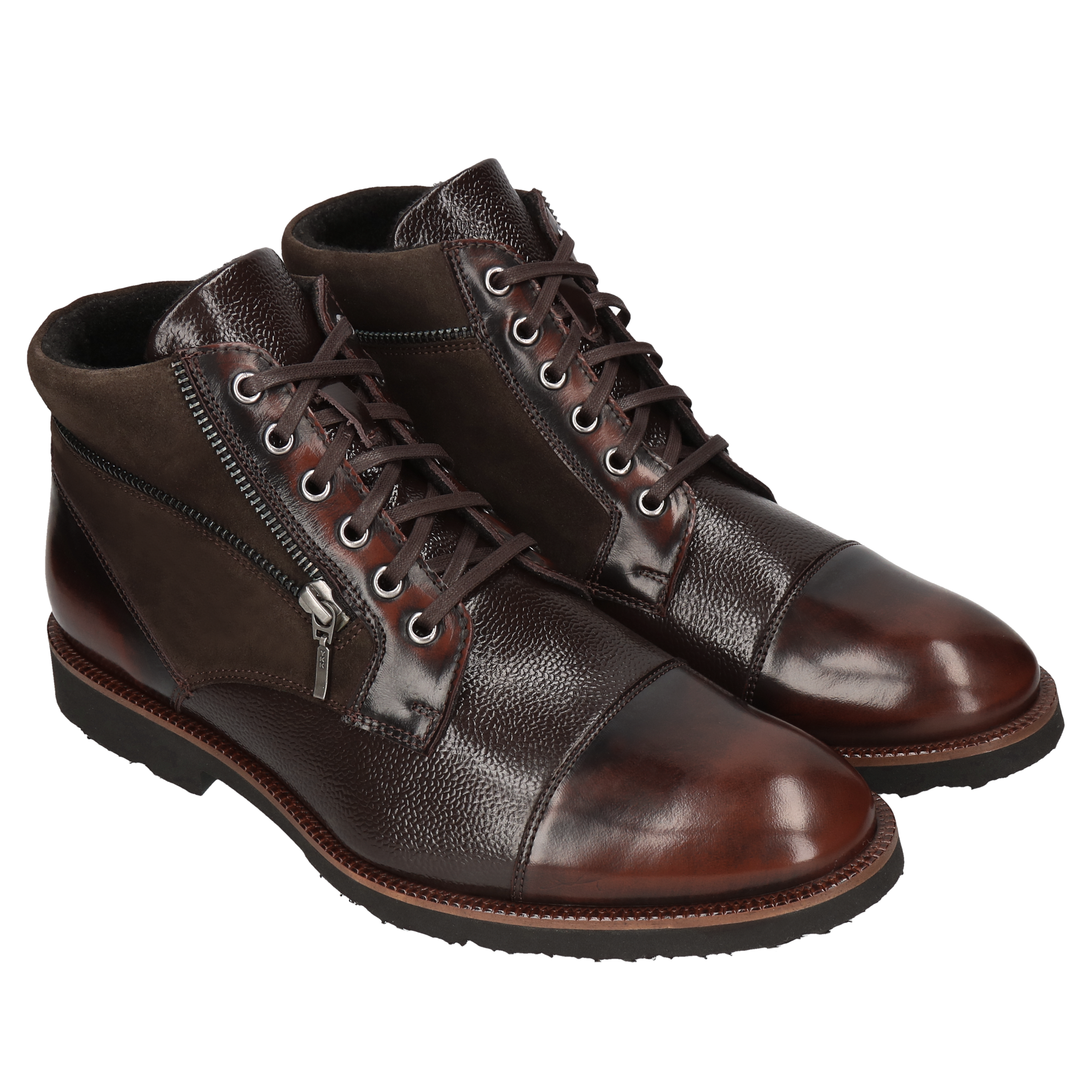 Brązowe trzewiki Louis, Conhpol Dynamic - polska produkcja, SK2584-05, Trzewiki, Konopka Shoes