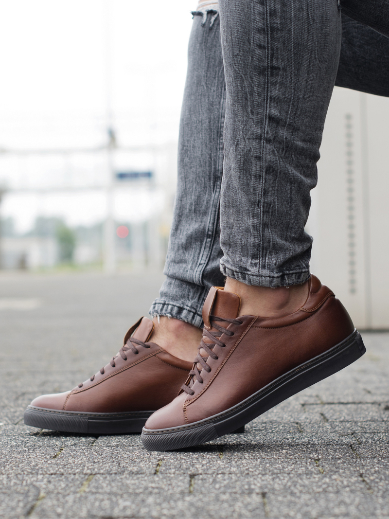 Brązowe sneakersy podwyższające Xavier +6 cm, Conhpol Dynamic, Konopka Shoes