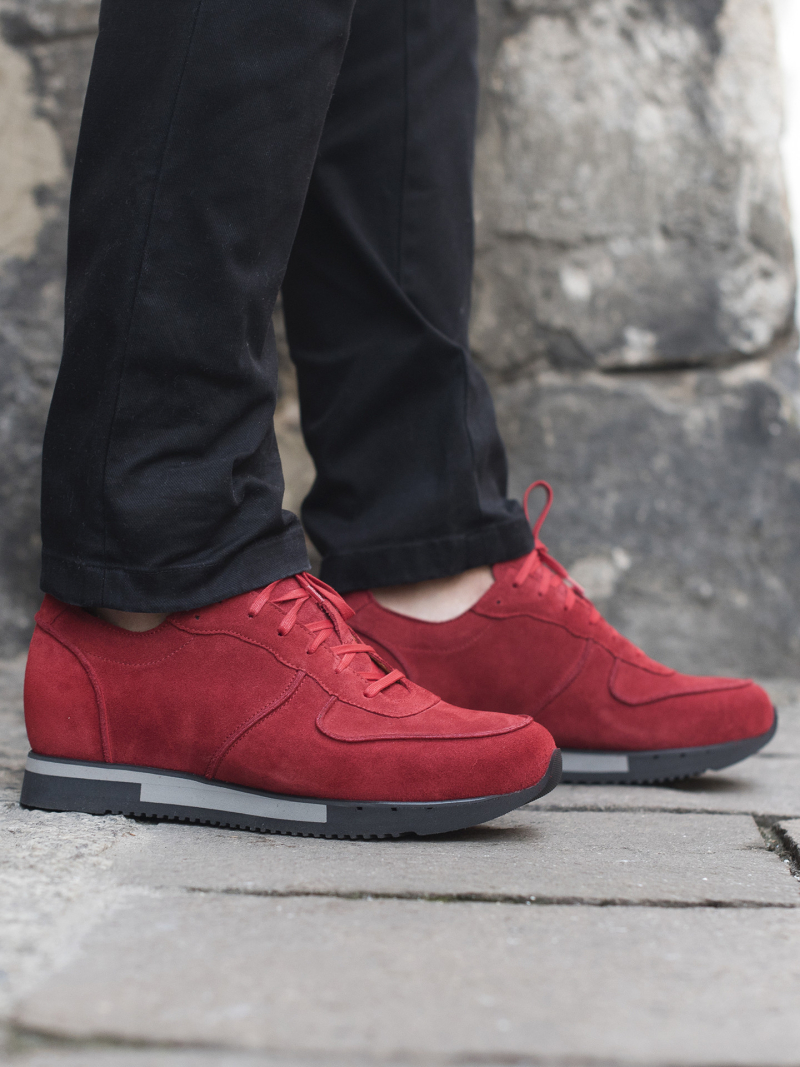 Czerwone sneakresy podwyższające Cyrus +7 cm, Conhpol Dynamic, Konopka Shoes