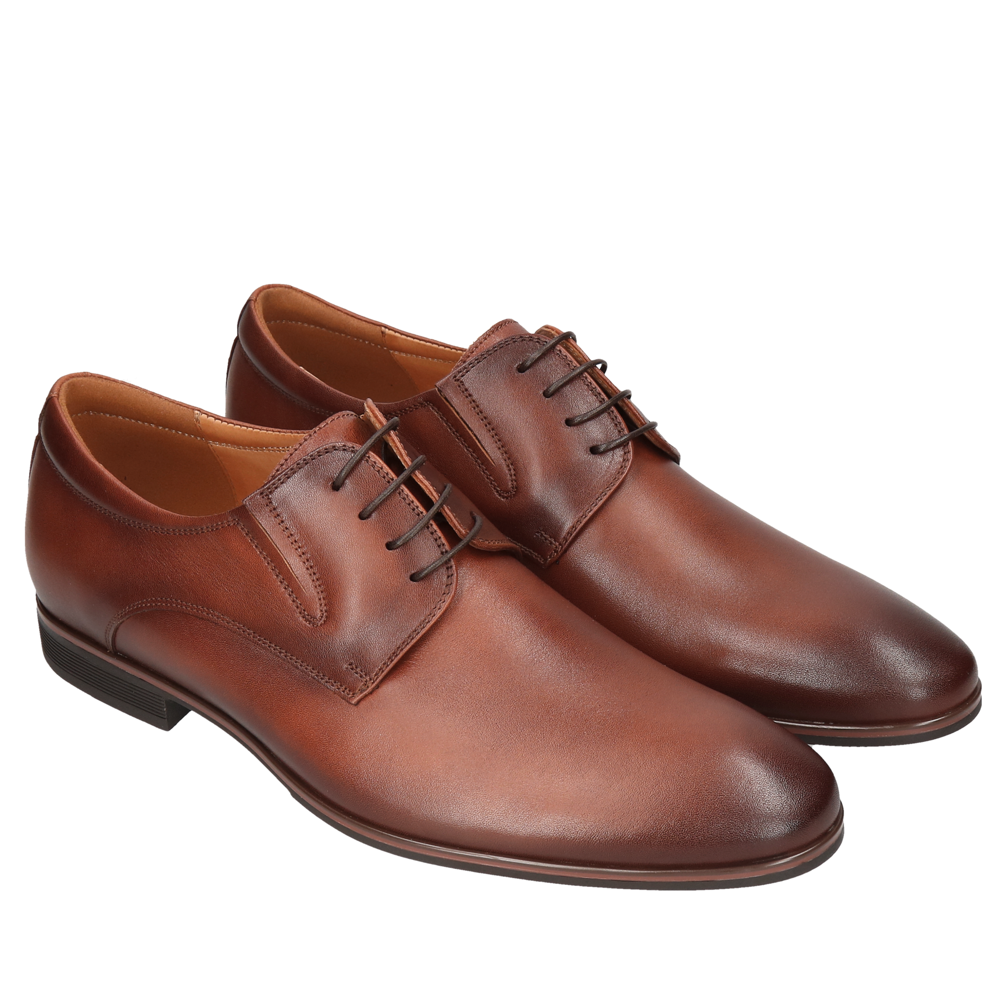 Brązowe półbuty Jacob, Conhpol - polska produkcja, CE6336-01, Derby, Konopka Shoes