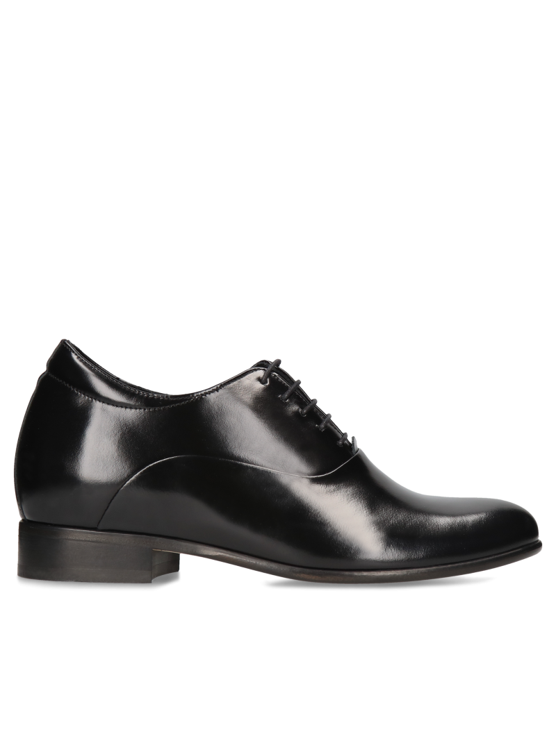 Czarne oxfordy podwyższające Wolter +7 cm, Conhpol, Konopka Shoes