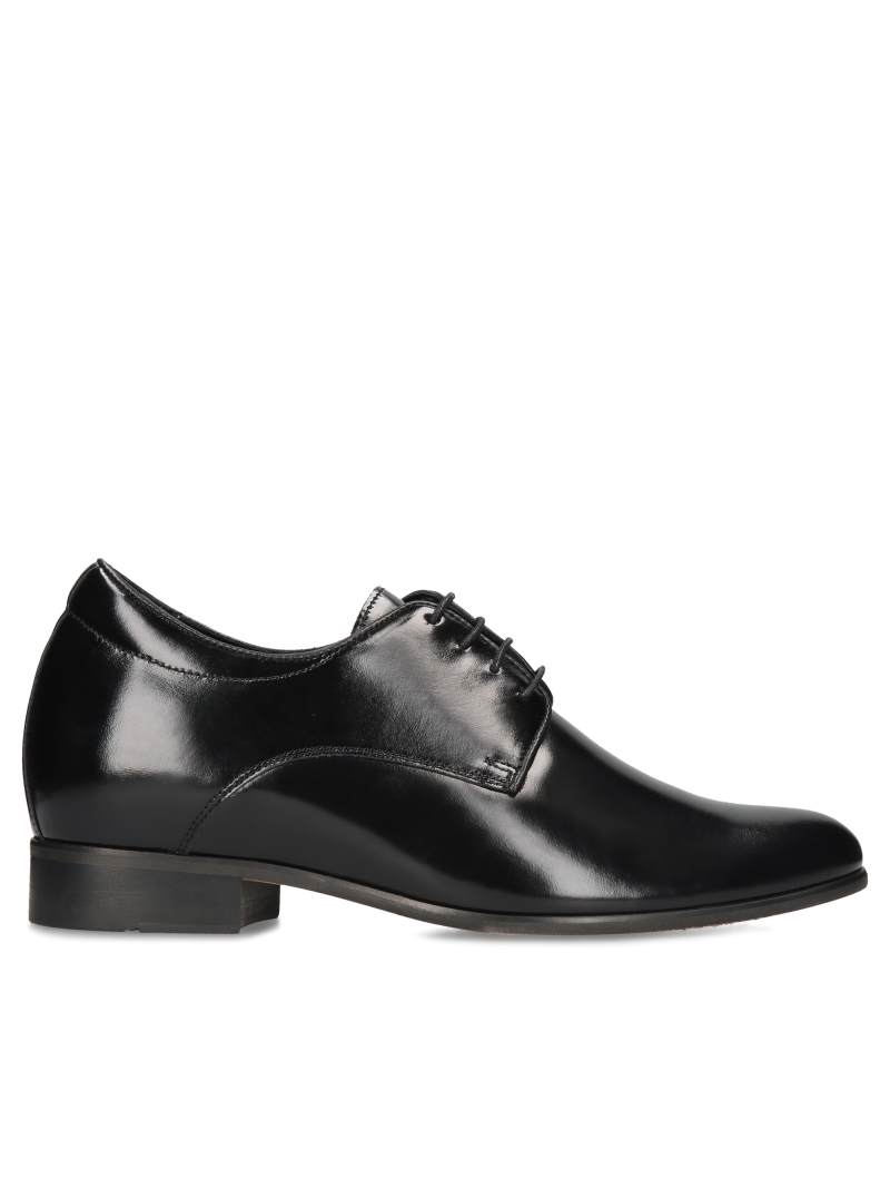 Czarne derby podwyższające Dustin +7 cm, Conhpol, Konopka Shoes