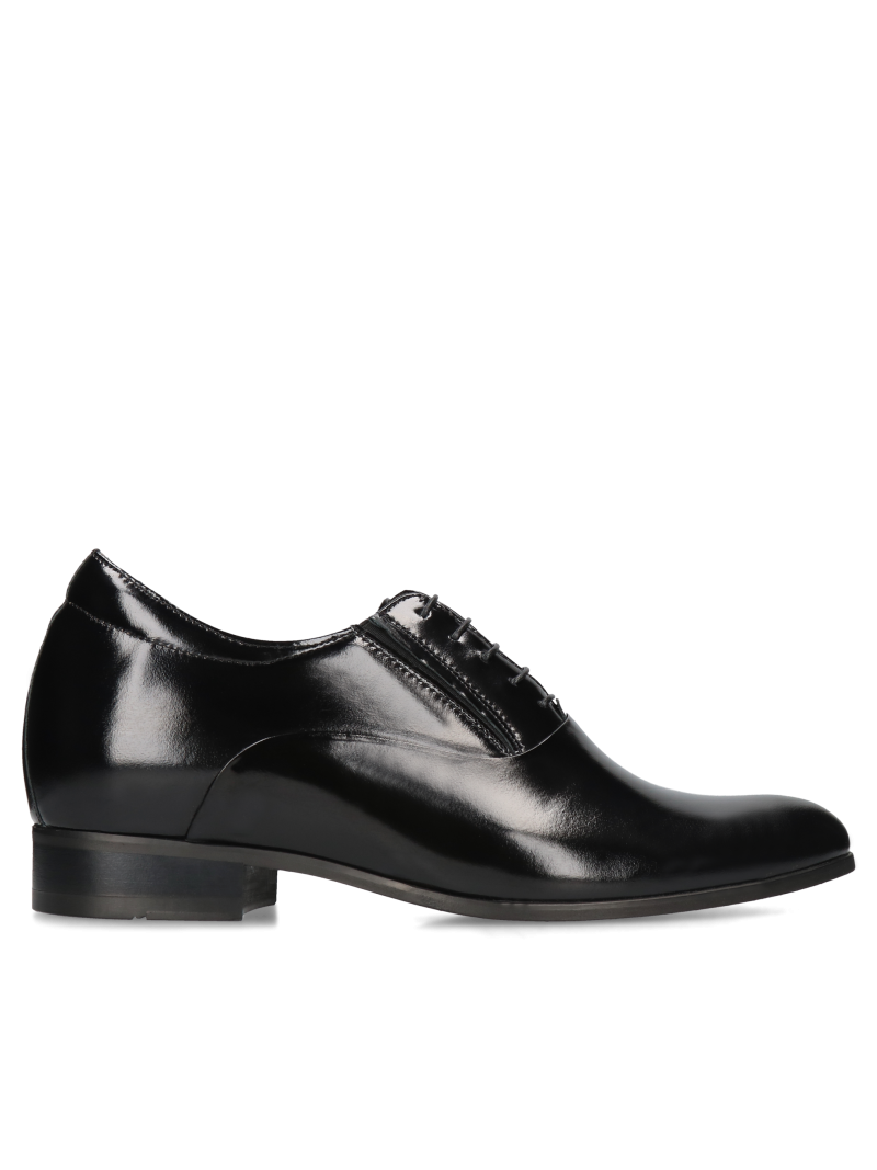 Czarne oxfordy podwyższające Dustin +7 cm, Conhpol, Konopka Shoes