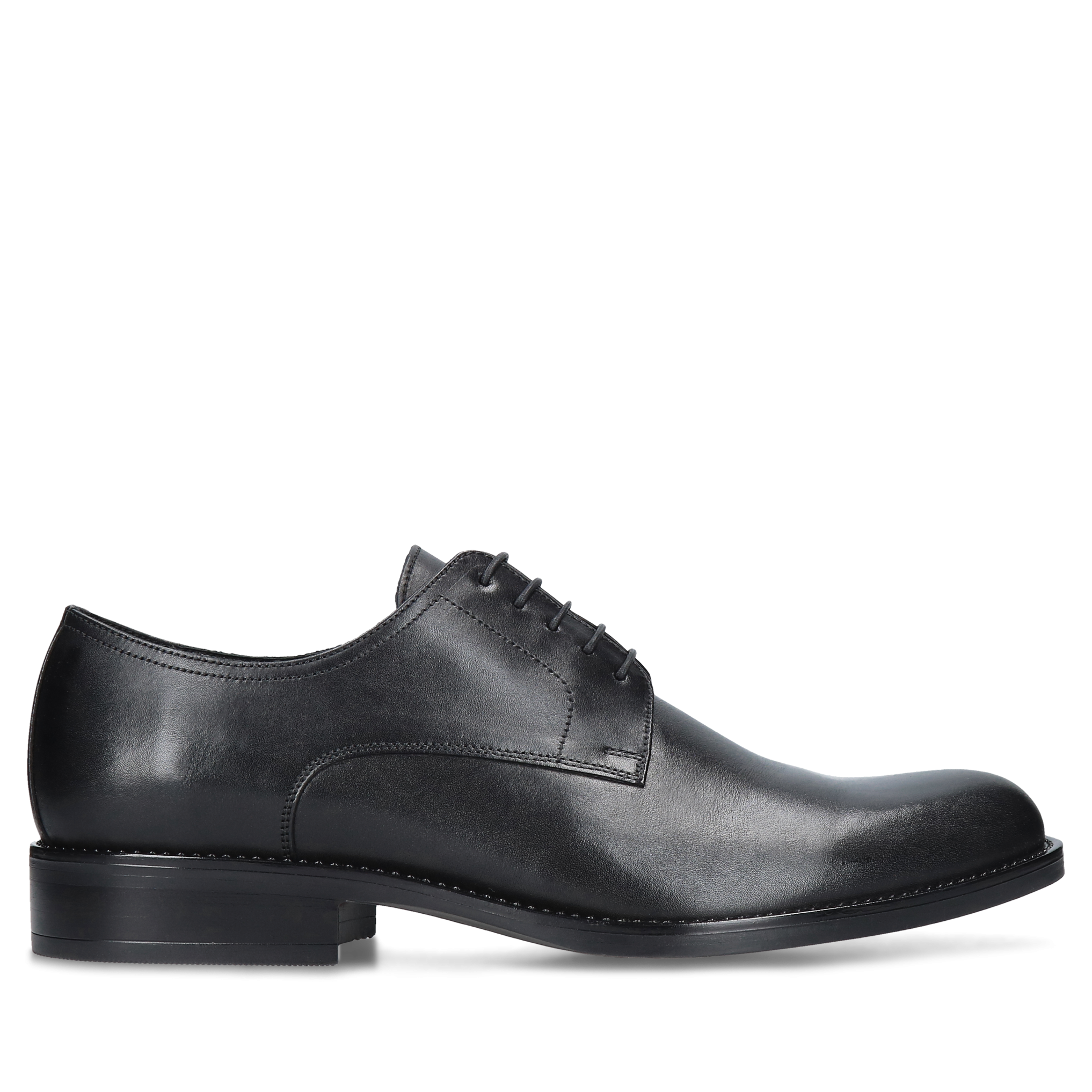 Męskie buty czarne, eleganckie derby, skórzane buty do ślubu, Conhpol, Konopka Shoes