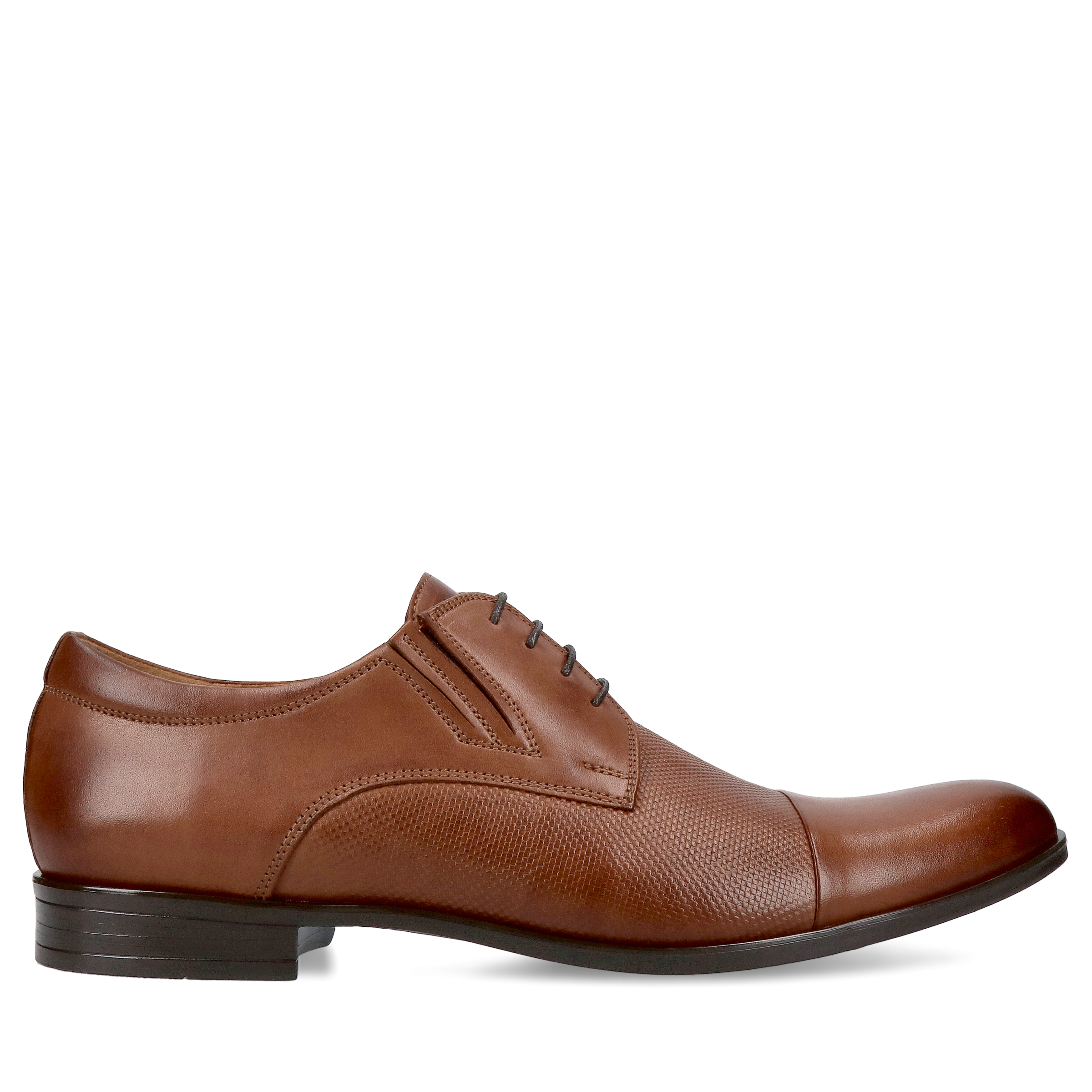 Męskie buty brązowe, eleganckie derby, skóra licowa, Conhpol, Konopka Shoes