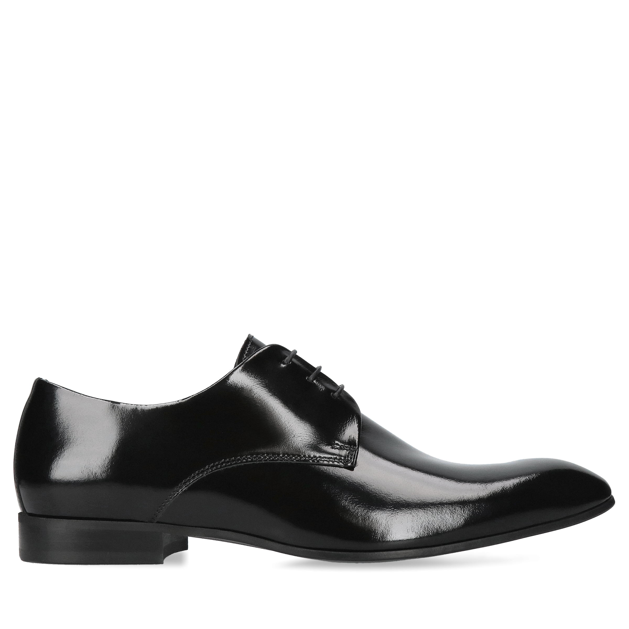 Męskie buty czarne, eleganckie derby skórzane, Conhpol, Konopka Shoes