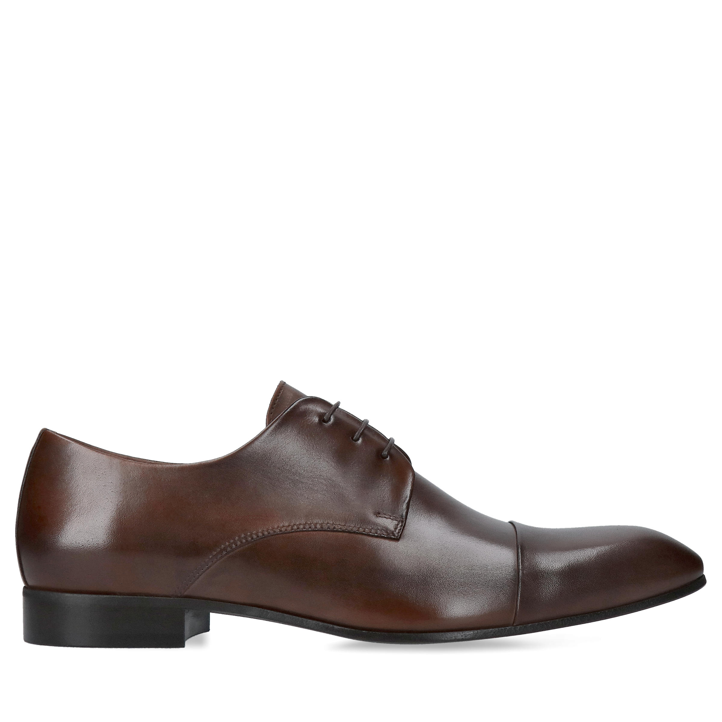 Męskie buty brązowe eleganckie derby, skórzane buty do ślubu, Conhpol, Konopka Shoes