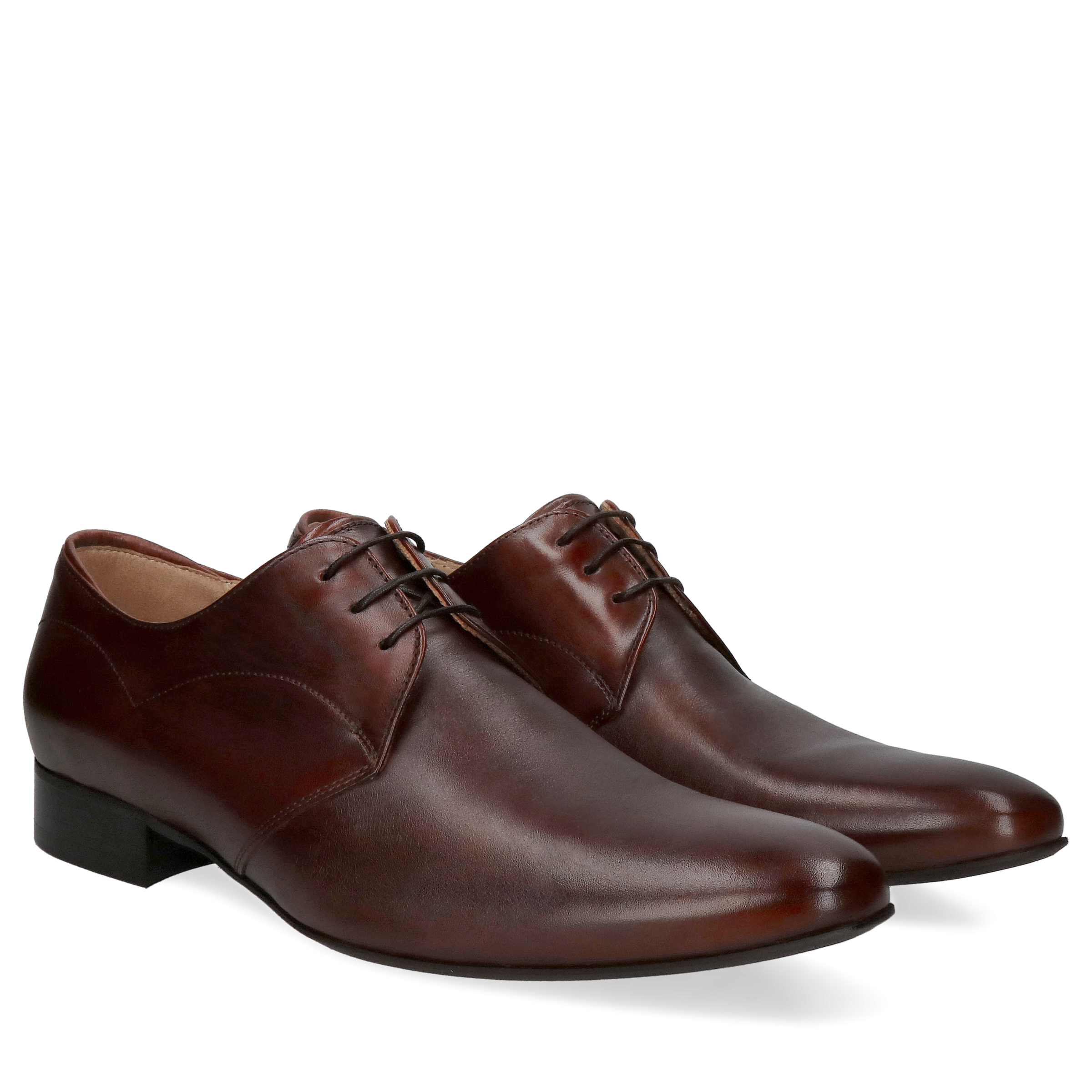 Męskie buty brązowe, eleganckie derby skórzane, buty do ślubu, Conhpol, Konopka Shoes