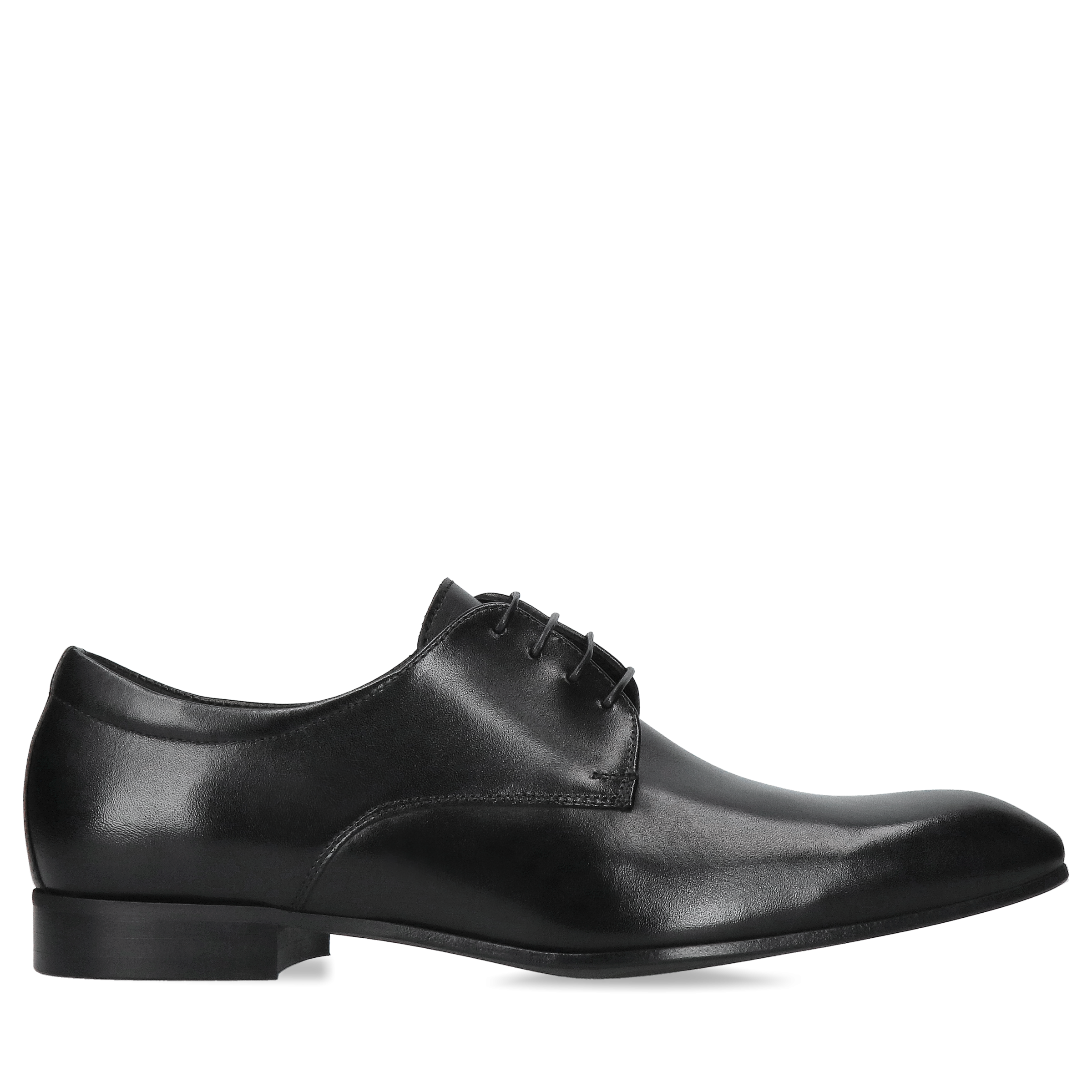 Męskie buty czarne, eleganckie derby skórzane, buty do ślubu, Conhpol, Konopka Shoes