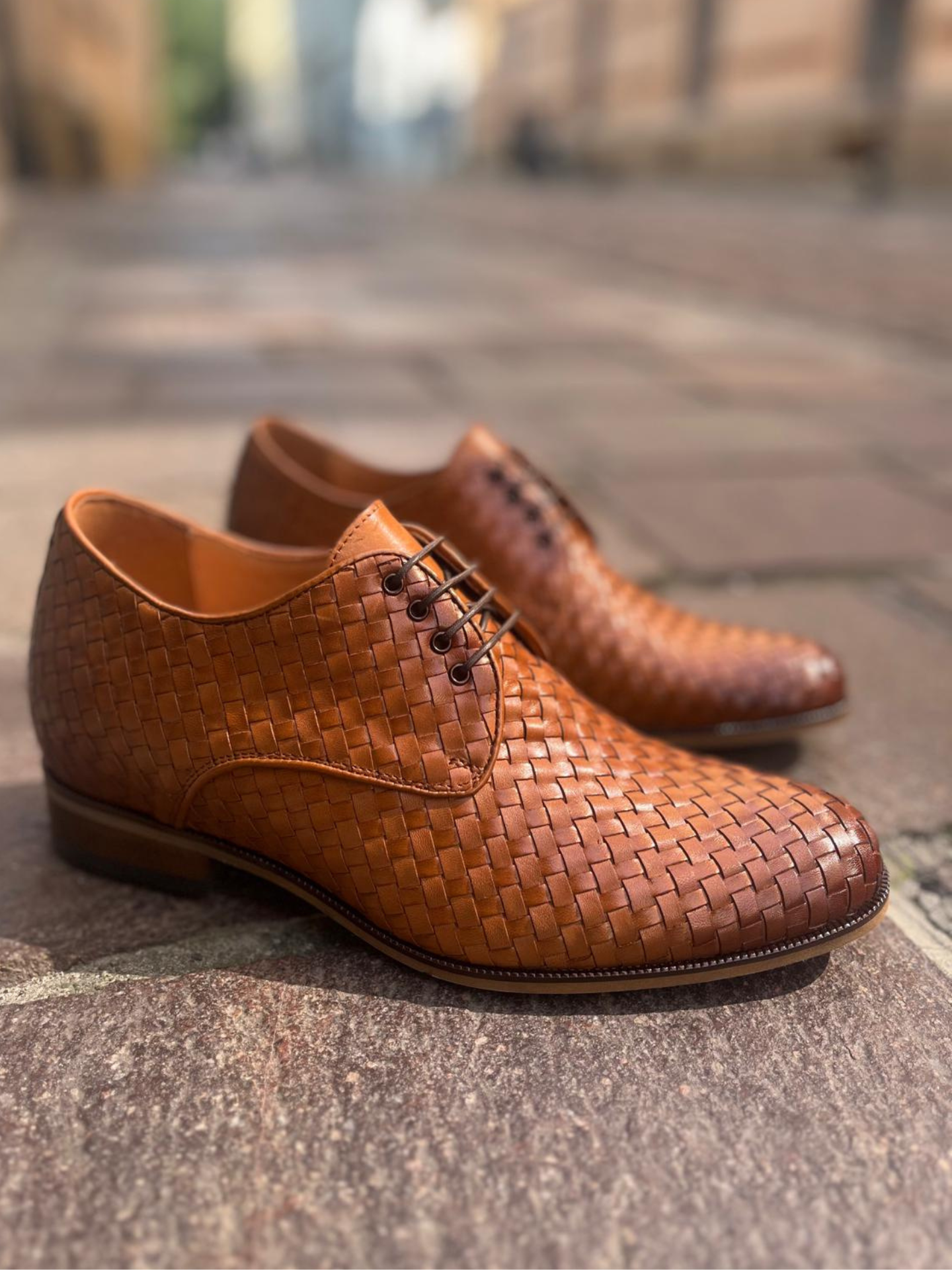 Buty podwyższające brązowe męskie, eleganckie derby, skórzane buty do ślubu, Conhpol, Konopka Shoes