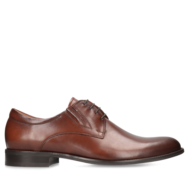 Męskie buty brązowe, eleganckie derby, skórzane buty do ślubu, Conhpol, Konopka Shoes