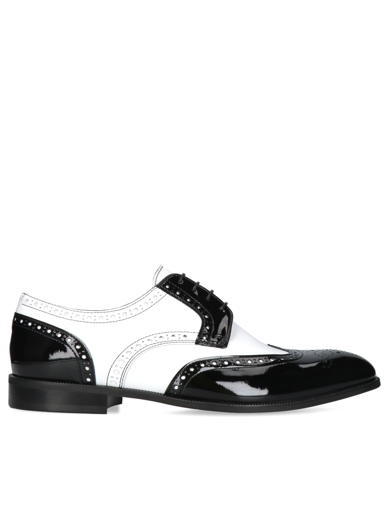 Czarno-białe buty eleganckie Henry (Rozmiar: 42)