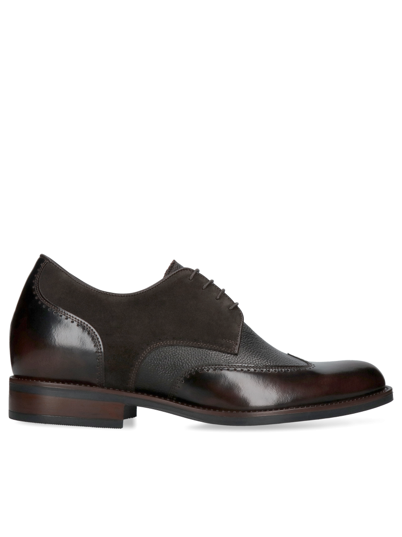 Brązowe buty podwyższające Bruce +7 cm (Rozmiar: 40)
