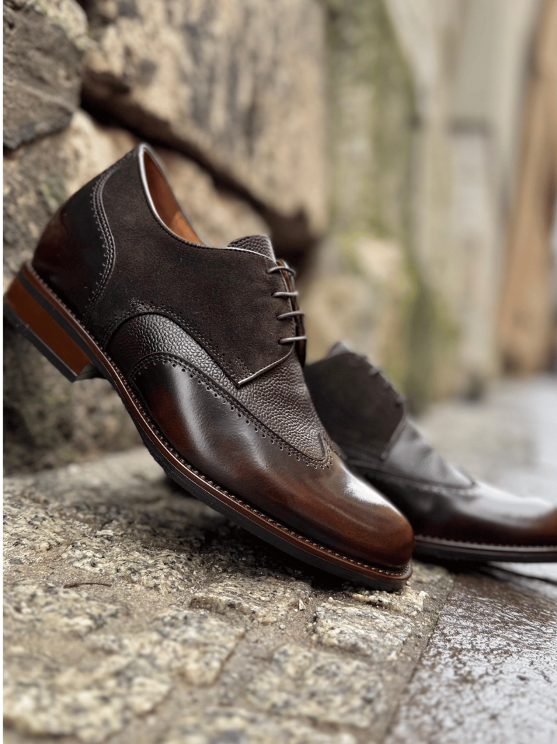 Brązowe buty podwyższające Bruce +7 cm (Rozmiar: 40)